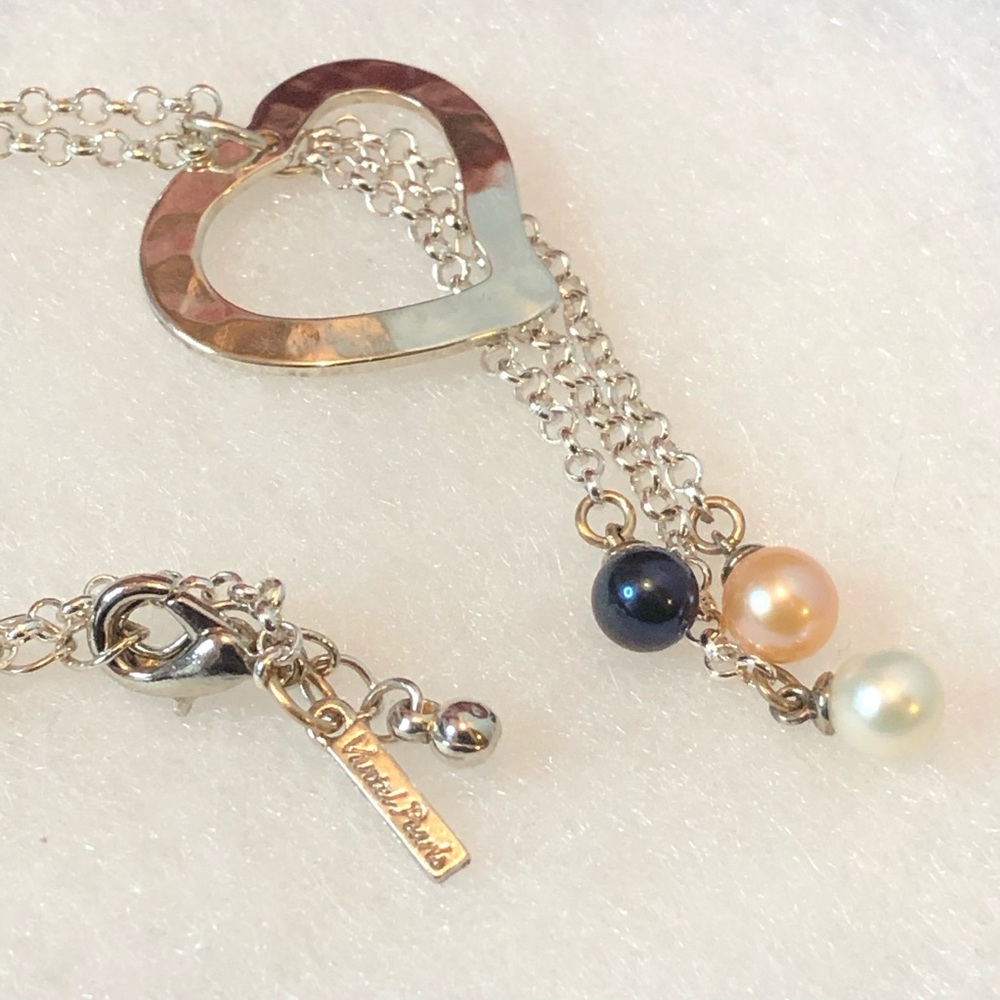 Vantel Pearls Three of Hearts Necklace